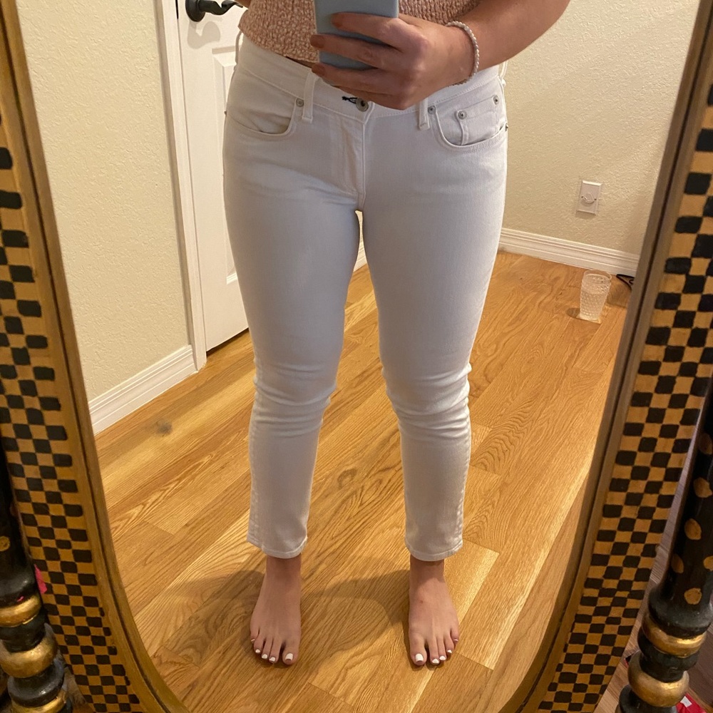 Rag and Bone White Slim Boyfriend Jeans